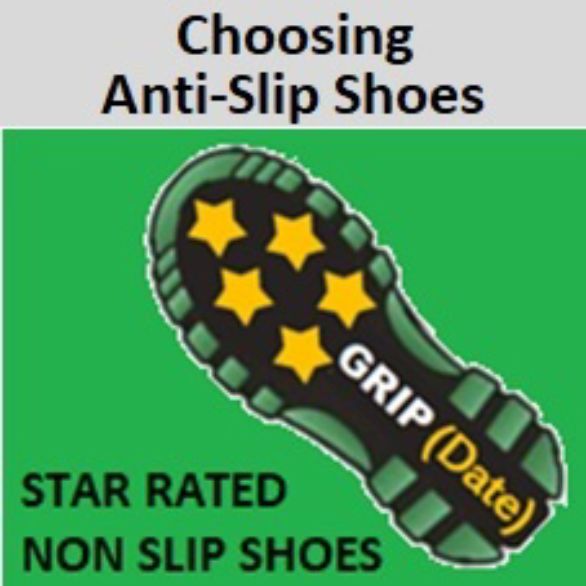 GRIP and STAR Rated Non-slip and anti-slip shoes and boots can help prevent slip accident injuries